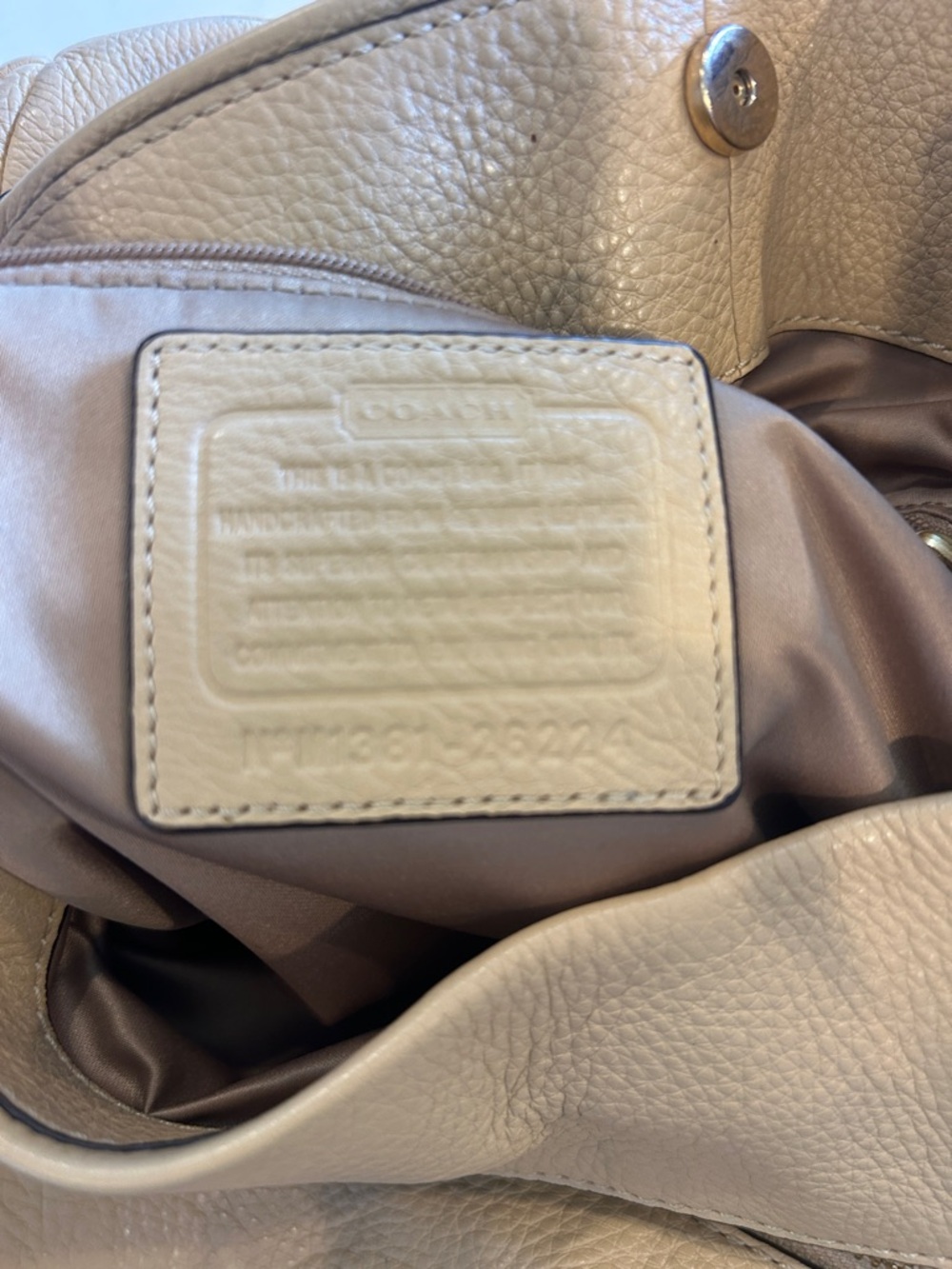 Coach Madison Leather Shoulder Tote Bag in Camel - Picture 8 of 11